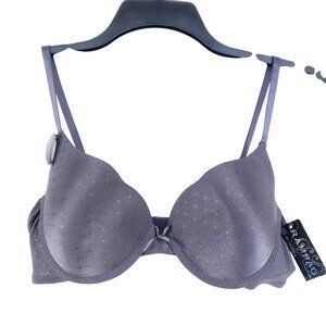 Rampage Push-Up Bra Size 38C Gray With Adjustable Straps & Underwire Support